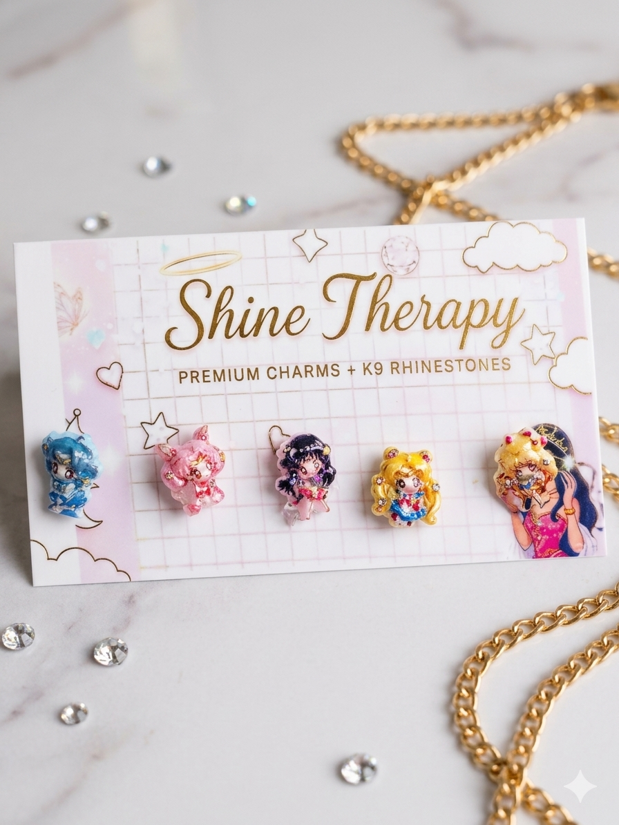5pc Moon girl charms