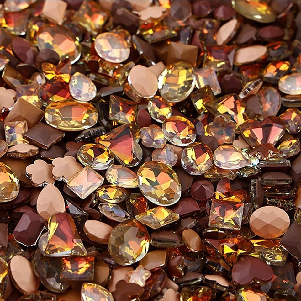 20pc High-Sparkle K9 Crystal Nail Rhinestones Mix